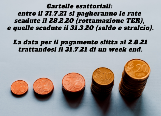 cartelle esattoriali scadenza pagamenti ago 2021.png